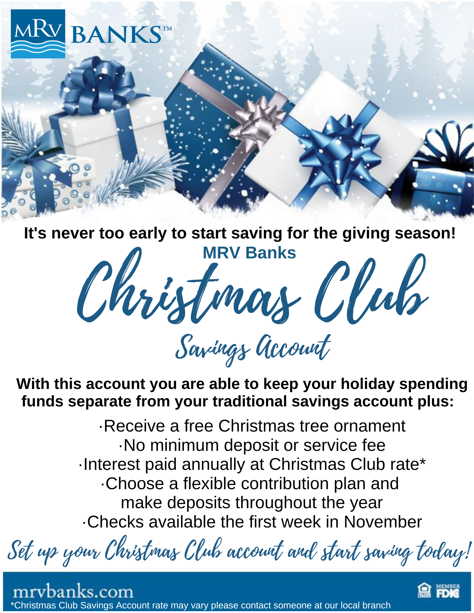 Christmas Club Savings Account